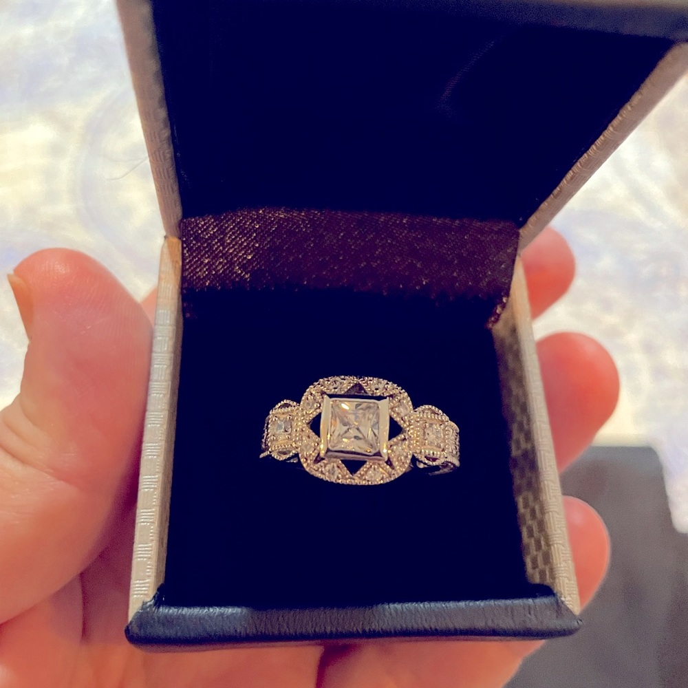 Cubic zirconia Art Deco ring